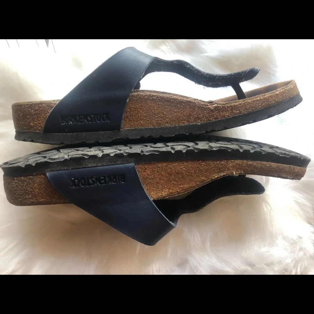 Birkenstock 39 Women 8 Men 6 Navy Blue Dark Blue Thong Sandal Flip Flop - Picture 2 of 8